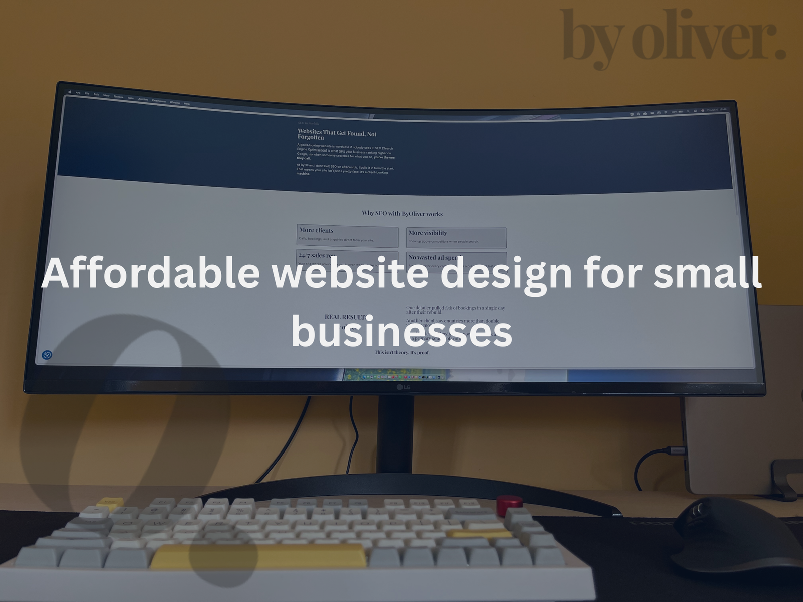 Affordable website design for small business on an image