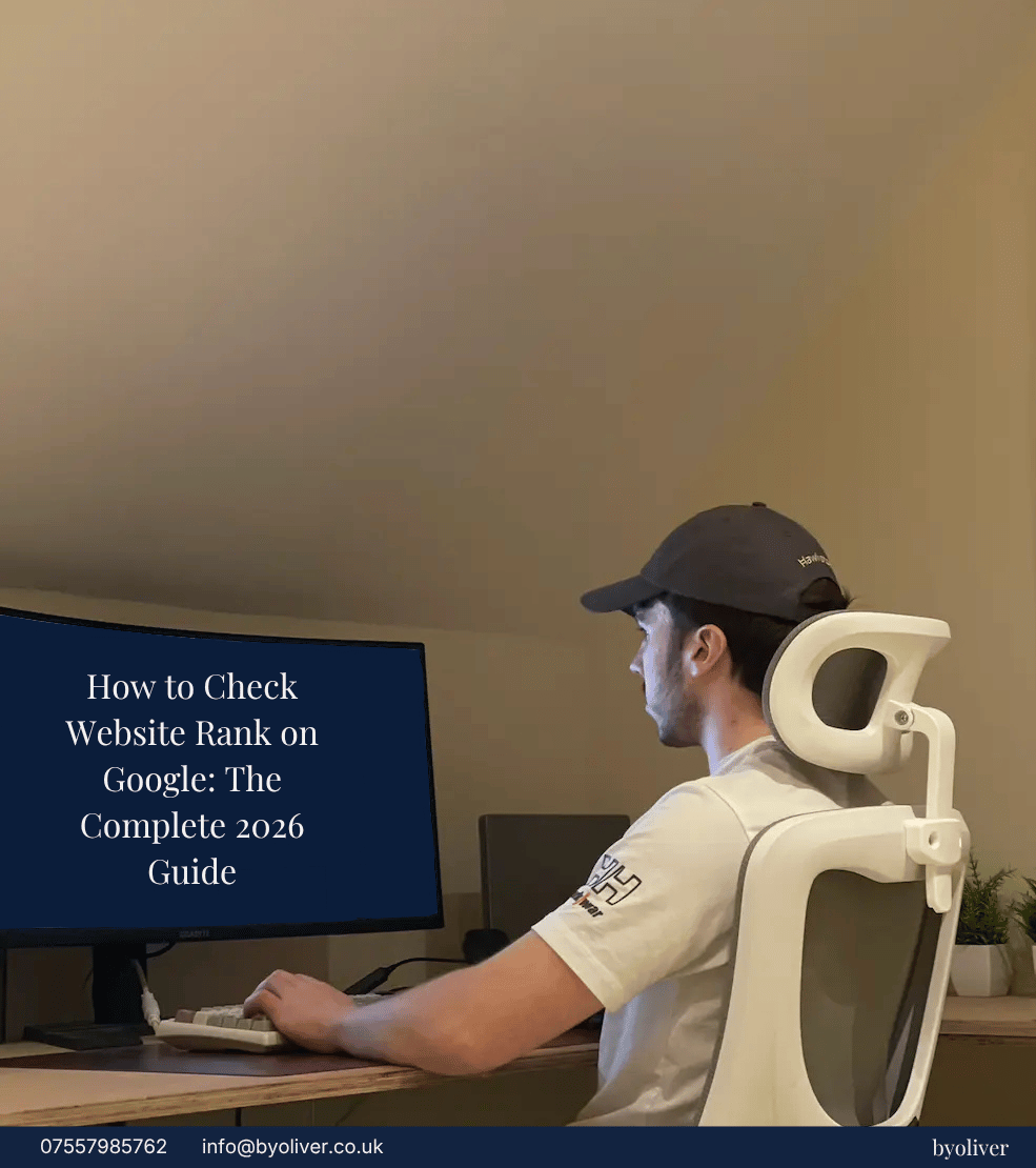 how to check website rank on google text on a computer screen