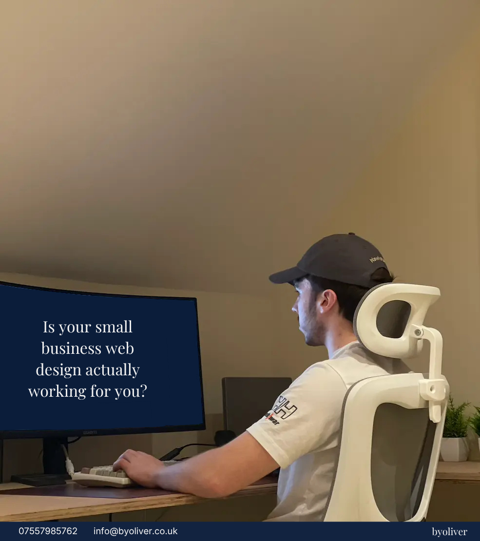Small business web design - Is your small business web design actually working for you? on a screen