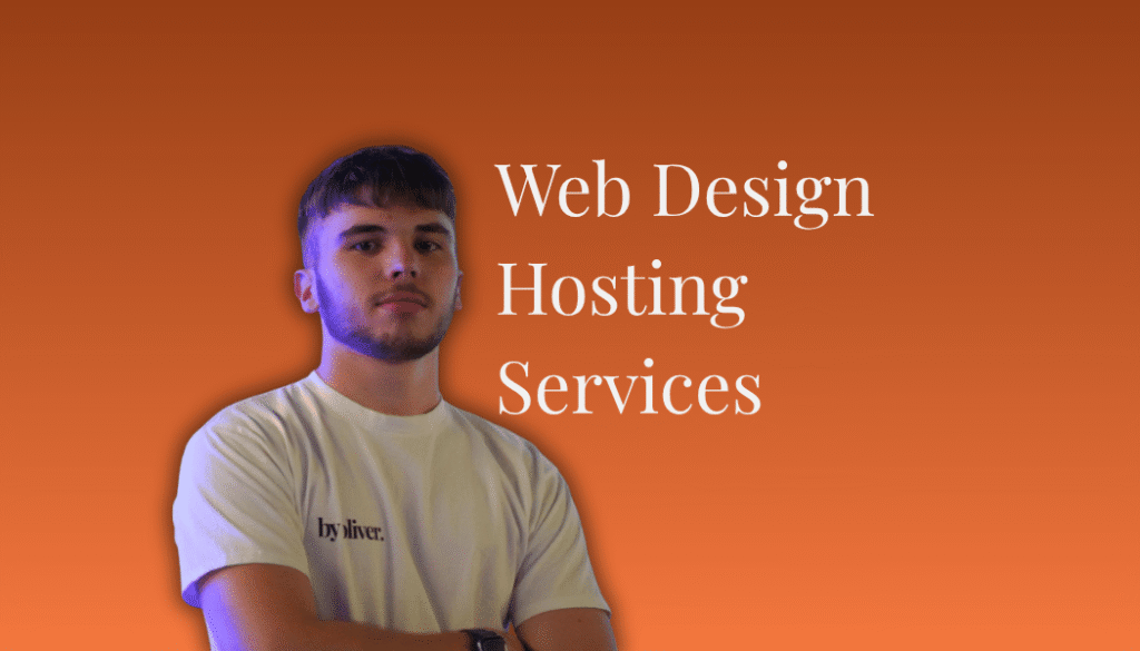 web design hosting services text next to a picture of Oliver