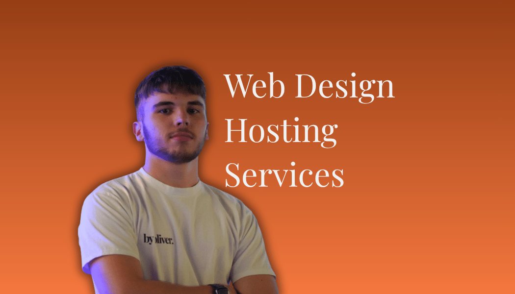 web design hosting services text next to a picture of Oliver