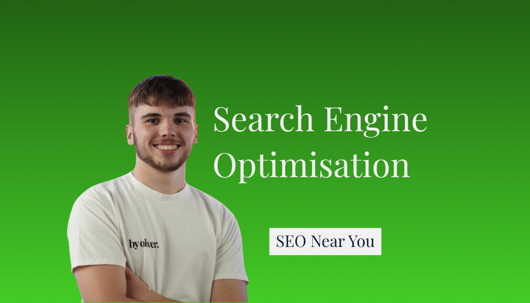search engine optimization services near me text next to a picture of Oliver