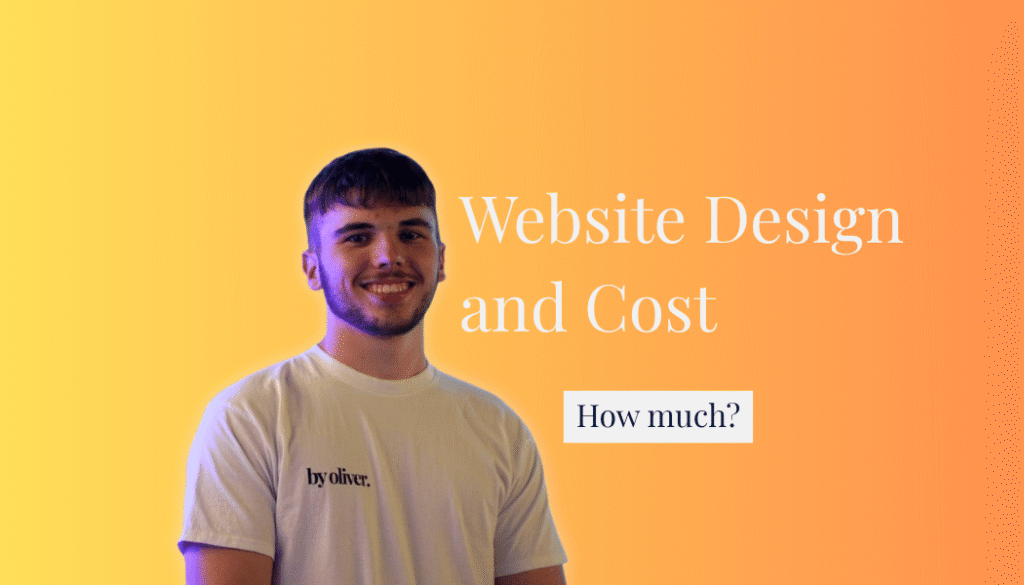 Website Design And Cost Text next to a picture of oliver