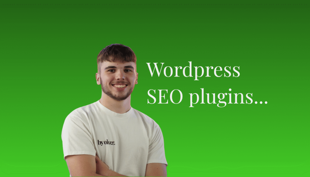 seo plugin in wordpress - 'wordpress seo plugin' text next to a picture of Oliver