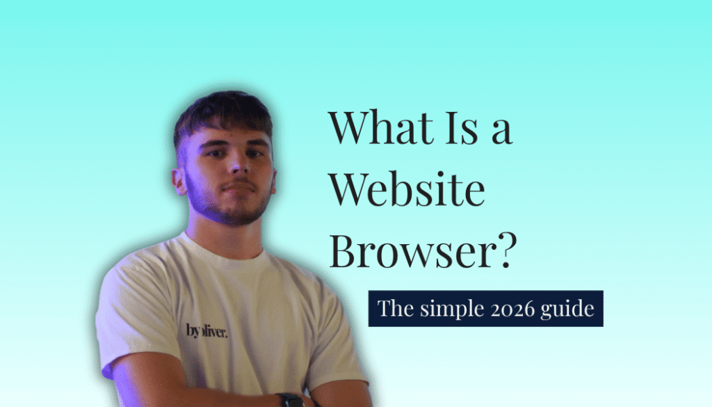 what is a website browser text next to a picture of Oliver