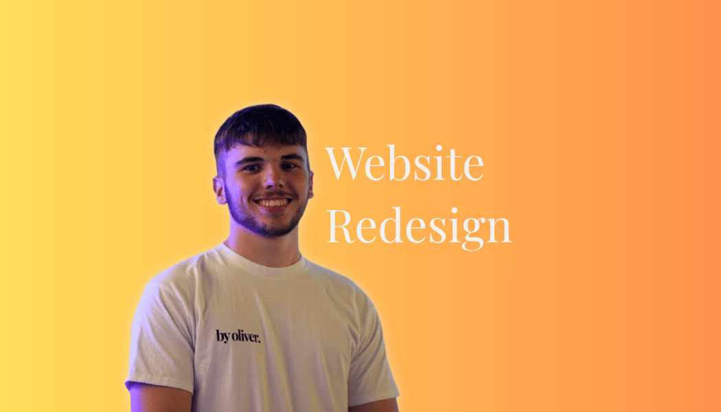 website redesign text next to a picture of Oliver