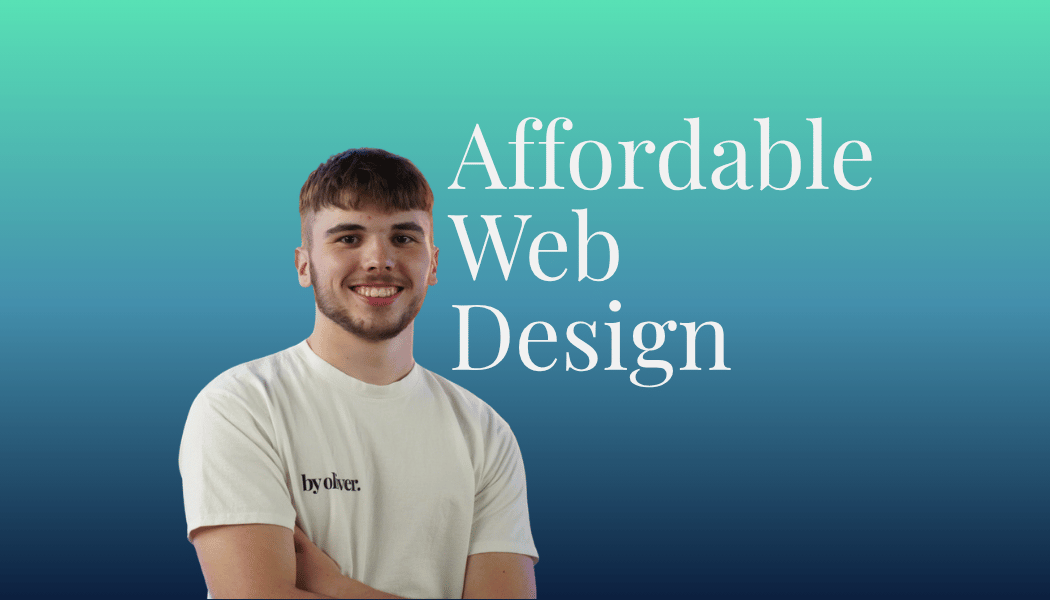 cheap affordable web design text next to a picture of Oliver