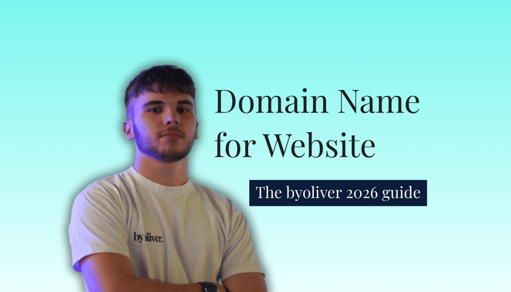 Domain Name for Website text next to a picture of Oliver