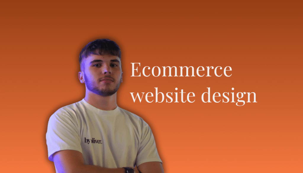 ecommerce website design text next to a picture of byoliver
