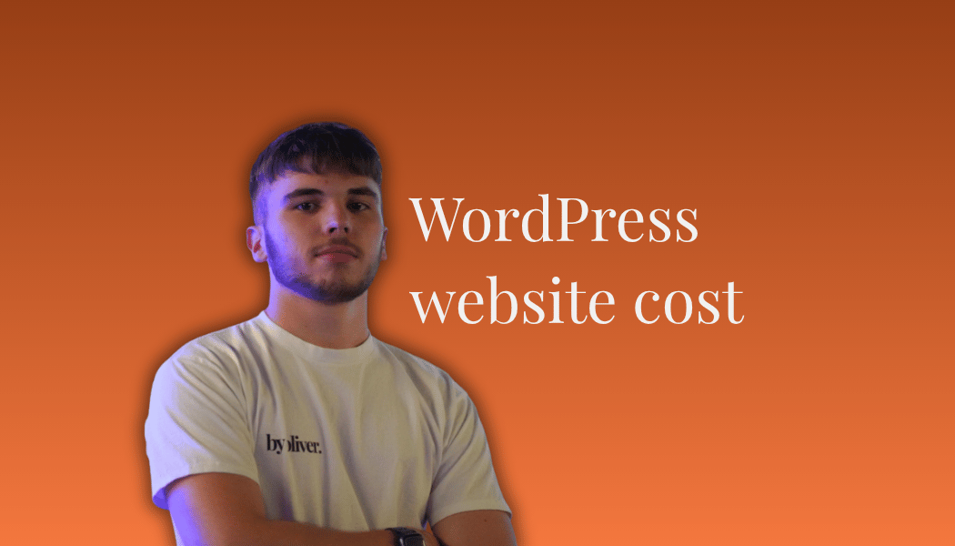 wordpress website cost text next to a picture of oliver