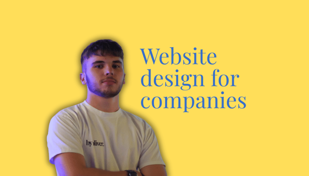 website design for companies text next to a picture of Oliver