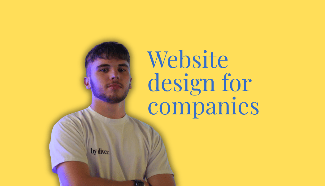 website design for companies text next to a picture of Oliver