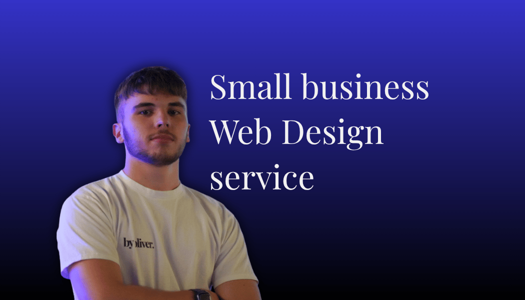 small business web design service text next to a picture of Oliver