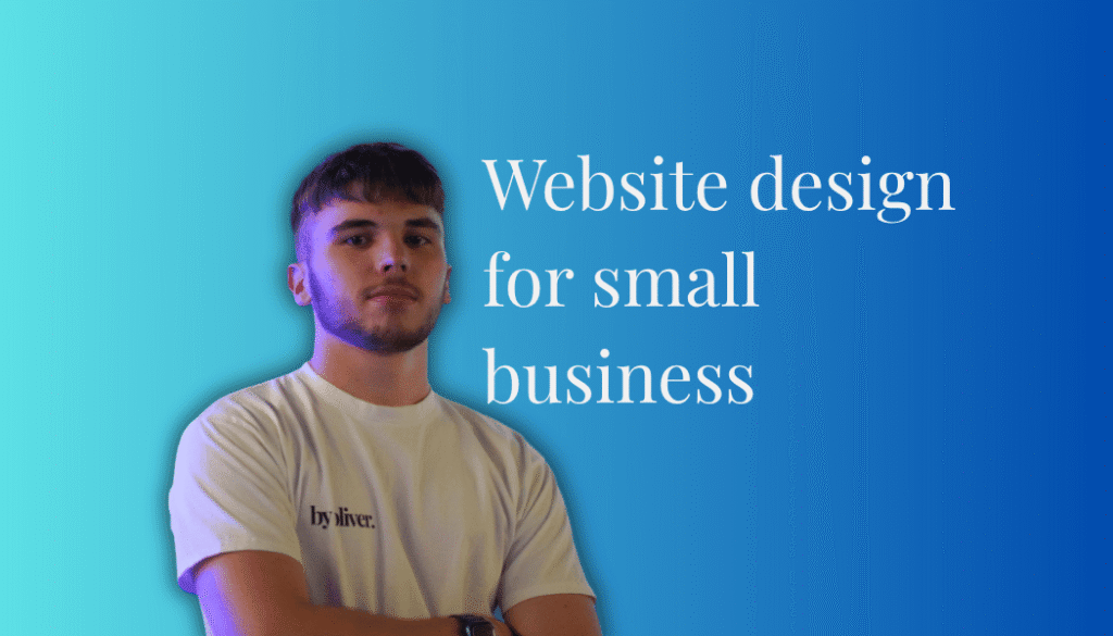 website design for small business text next to a picture of Oliver