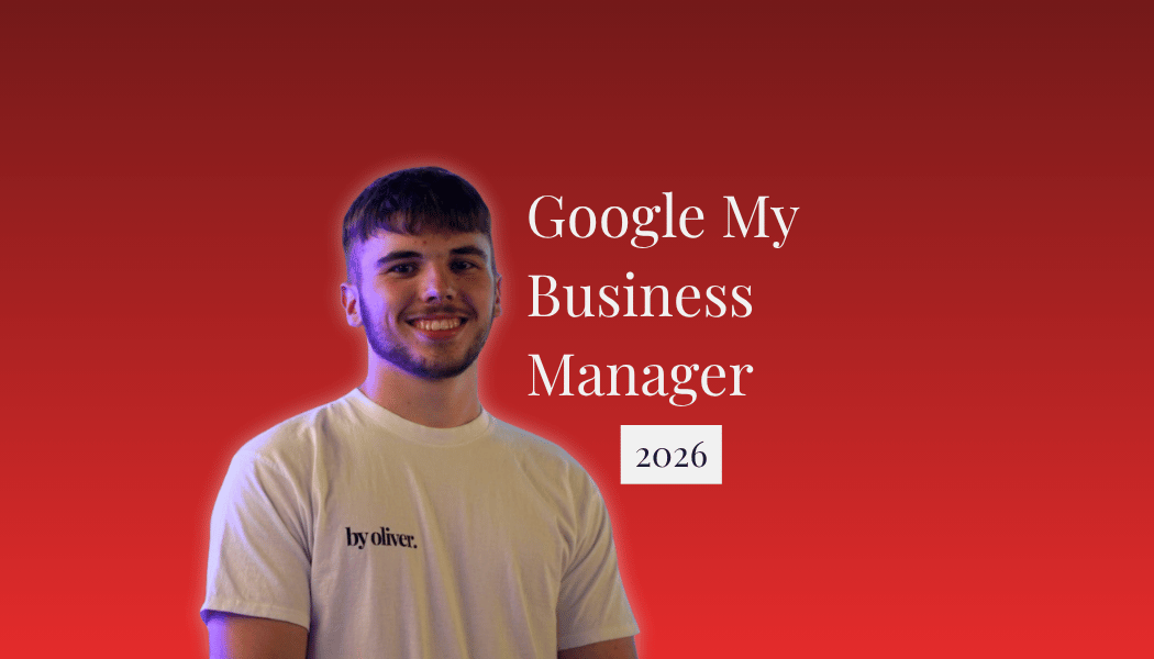 google my business manager text next to a picture of oliver