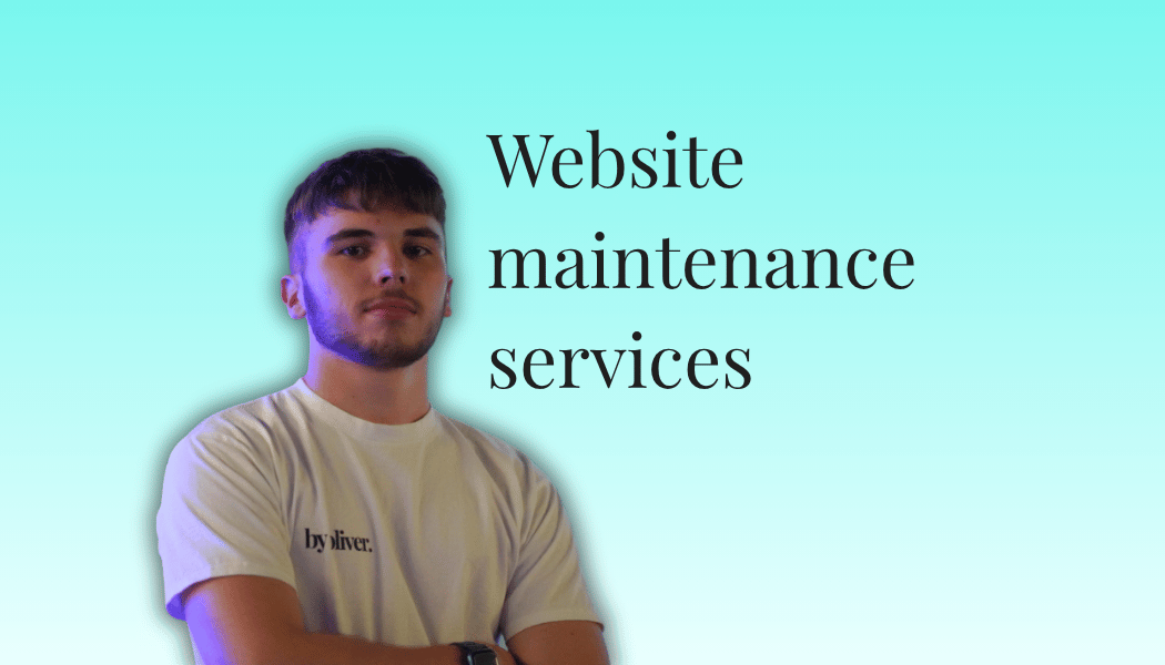 website maintenance services text next to a picture of Oliver
